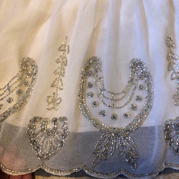 Free People White Beaded Mini Skirt XS - Picture 8 of 10